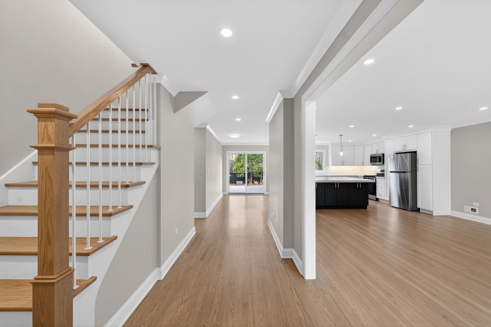 Stair hall before and after the renovation — after